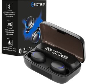 Беспроводные bluetooth наушники для спорта Electerra/ Вкладыши с встроенным микрофоном и кейсом Power Bank / Для iPhone