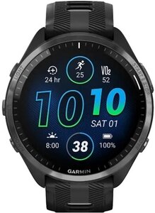 Умные часы Garmin Forerunner 965 Carbon Grey DLC (010-02809-10) титановый безель, с черным ремешком