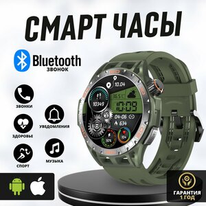 Kingwear Умные cмарт часы Amoled LA102 с bluetooth звонком (Черный)