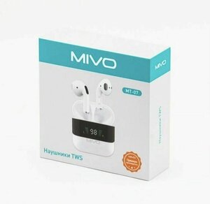 Беспроводные наушники MIVO MT-07 Bluetooth 5.0 с сенсорным управлением и LED дисплеем