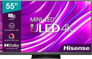 55" Телевизор Hisense 55U8HQ 2022 HDR, LED, Quantum Dot, QLED, ULED, OLED