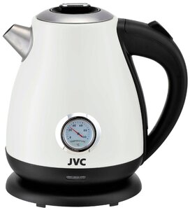 Чайник электрический JVC 1.7 л с датчиком температуры нагрева, ретро-дизайн, подставка с вращением на 360 градусов