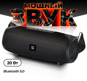 Колонка портативная музыкальная bluetooth, беспроводная с блютуз Defender G22, 20Вт, TWS, FM радио, MP3, USB, MicroSD