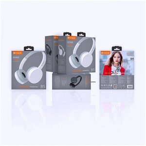 Наушники YISON B5/беспроводные/хороший микрофон/STYLISH HEADPHONES/длина регулируется с обеих сторон/мощный встроенный аккумулятор/WHITE