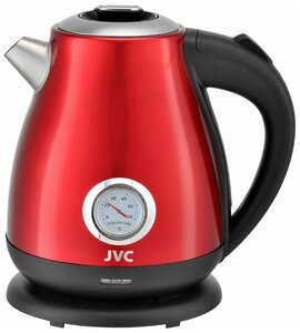 Чайник электрический JVC 1.7 л с датчиком температуры нагрева, ретро-дизайн, подставка с вращением на 360 градусов